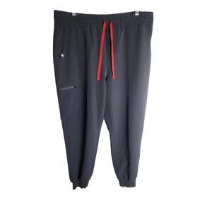 Figs Zamora Jogger scrub pants womens XL/P Gray zip pocket nurse medical office